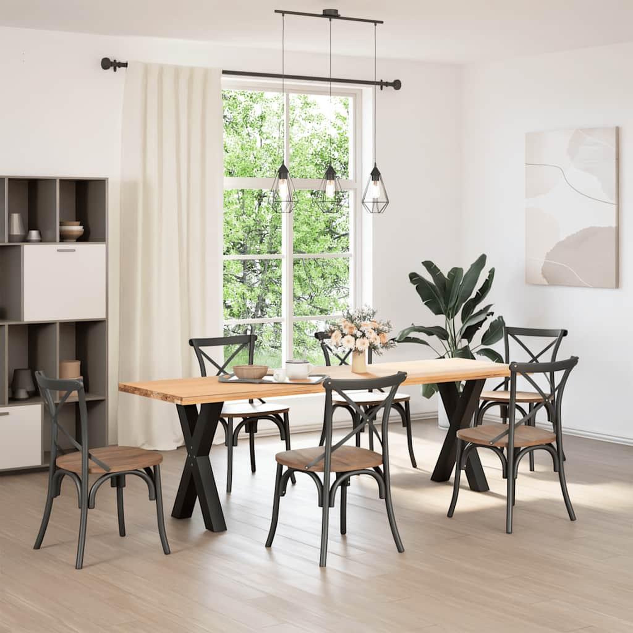 Voir la diapositive 2 : VIDAXL Pieds de table a manger forme de X 2 pcs noir 60x(72-73) cm