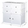 Voir la diapositive 3 : HOMCOM Armoire étagère à chaussures 3 niveaux 6 compartiments plastique + autocollants décoratifs 75L x 37l x 73H cm blanc