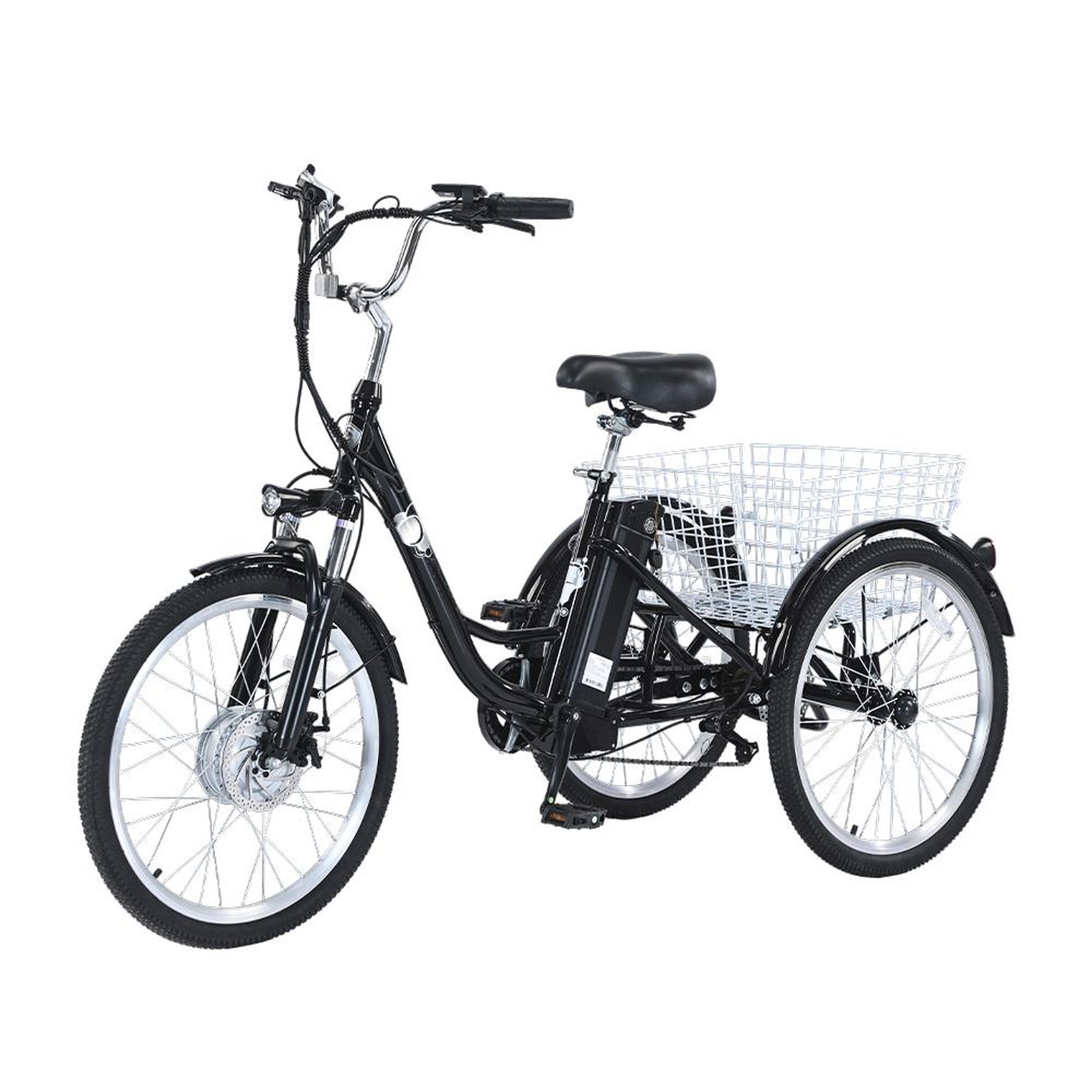 Voir la diapositive 6 : BEZIOR Tricycle électrique M300 24 , batterie 36V 15Ah, vélo urbain stable à 3 roues, noir