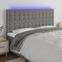 Voir la diapositive 1 : VIDAXL Tete de lit a LED Gris fonce 200x5x118/128 cm Tissu