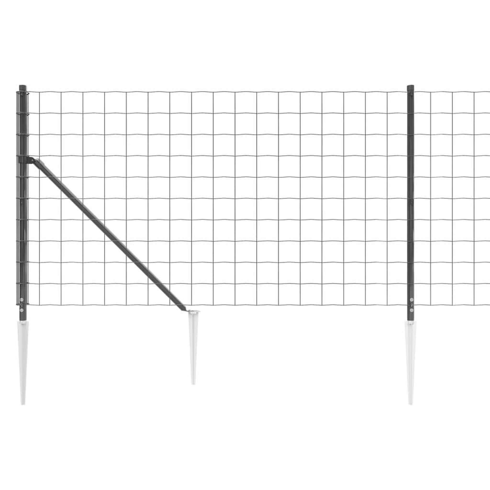 Voir la diapositive 4 : VIDAXL Cloture en treillis metallique et ancrage anthracite 1x10 m