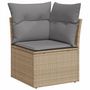 Voir la diapositive 3 : VIDAXL Salon de jardin avec coussins 8pcs melange beige resine tressee