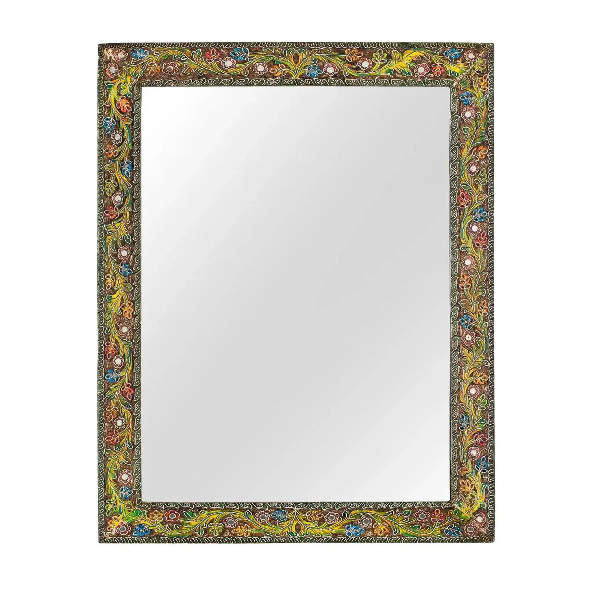GINER Y COLOMER SL Miroir en bois de manguier, dos en mdf 76 cm style ethnique