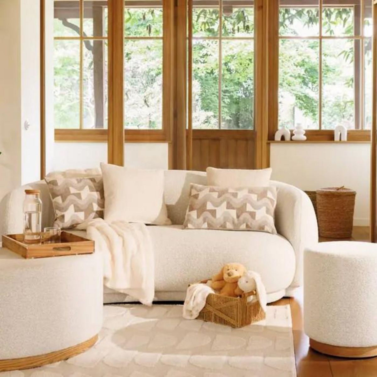 ATMOSPHERA Coussin en Jacquard Chenillé  Floe  38x58cm Beige