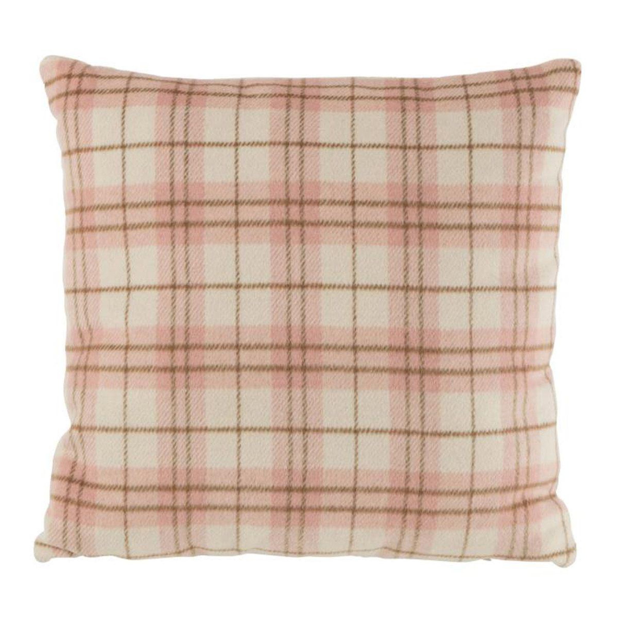 Voir la diapositive 1 : J-LINE Coussin Déco Carreaux  Charly  45x45cm Rose