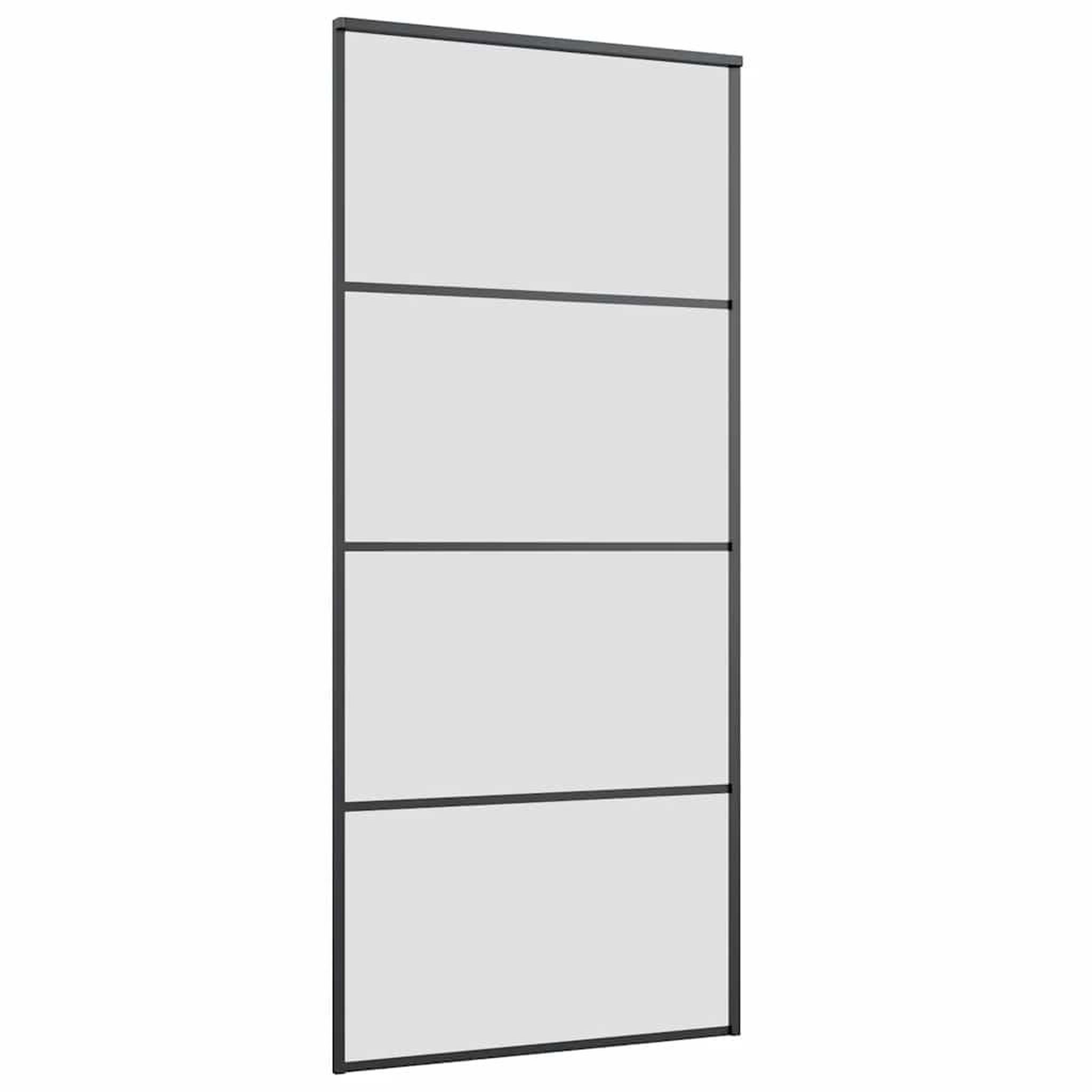 Voir la diapositive 5 : VIDAXL Porte coulissante kit de quincaillerie noir 90x205 cm verre ESG