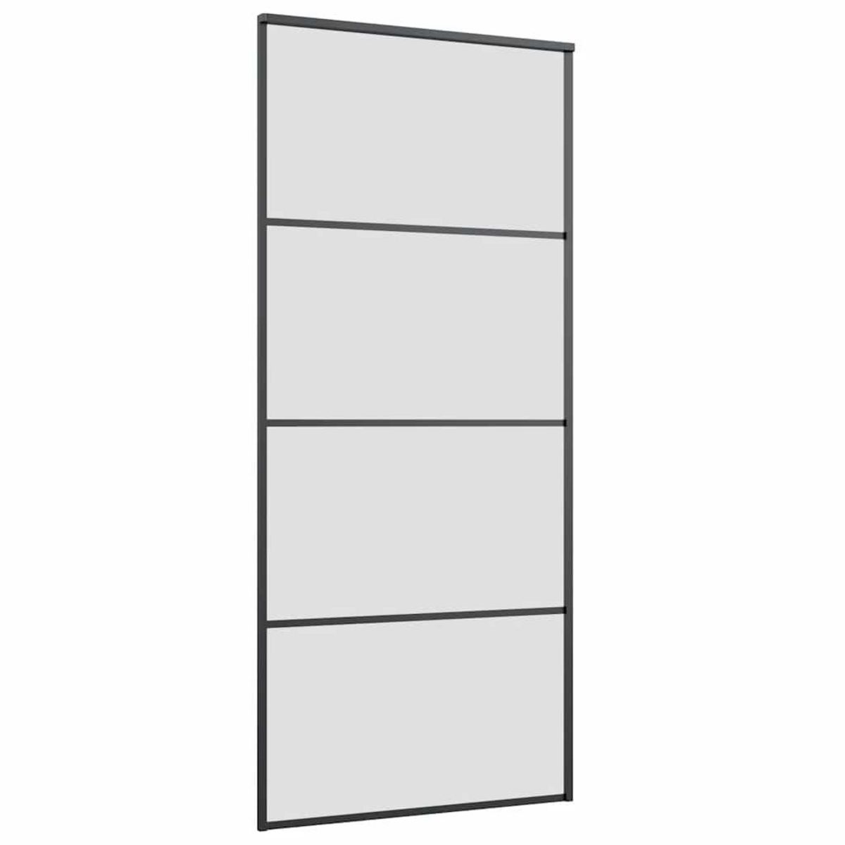 VIDAXL Porte coulissante kit de quincaillerie noir 90x205 cm verre ESG