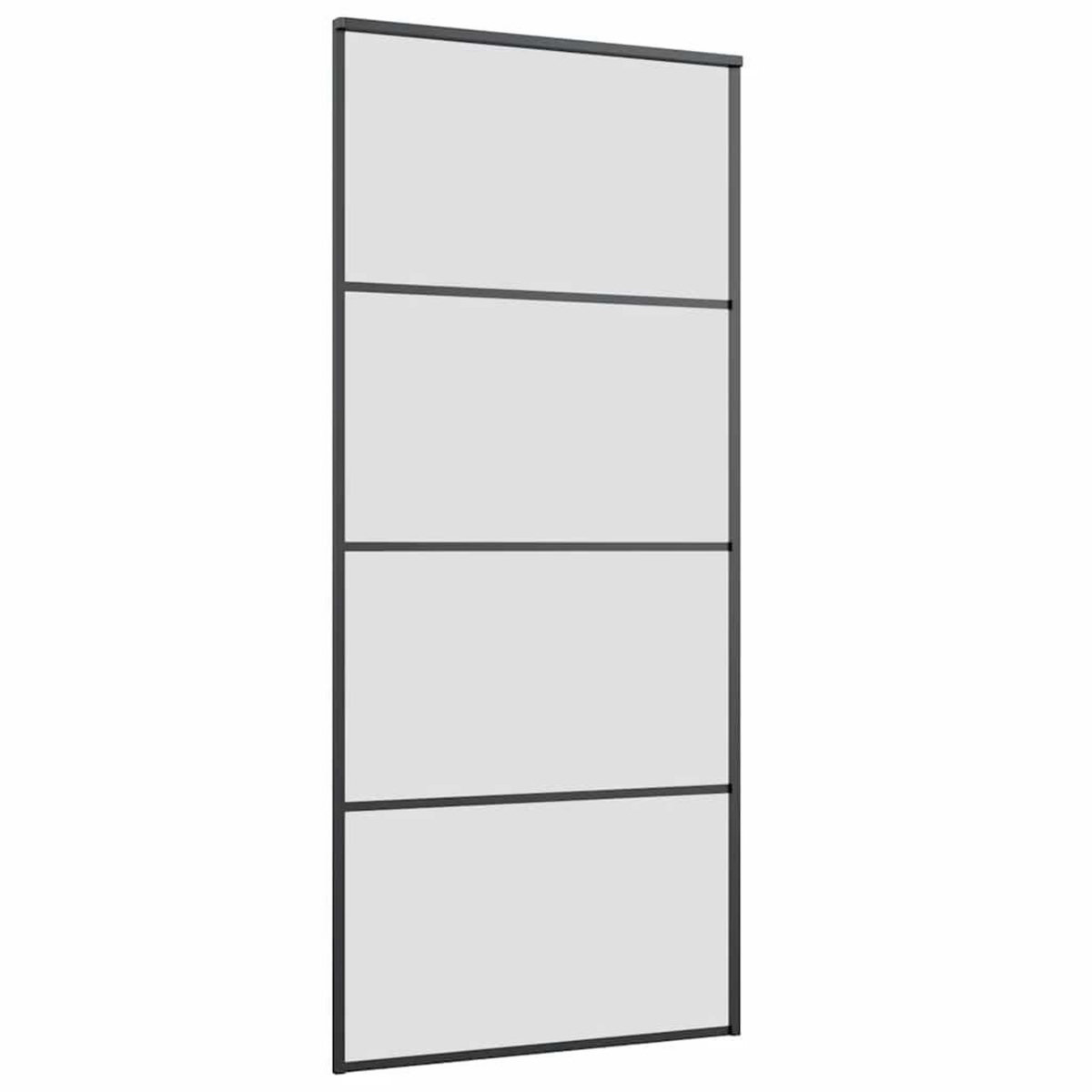 VIDAXL Porte coulissante kit de quincaillerie noir 90x205 cm verre ESG