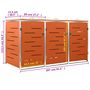 Voir la diapositive 6 : VIDAXL Abri pour trois poubelles 207x77,5x112,5 cm Inox