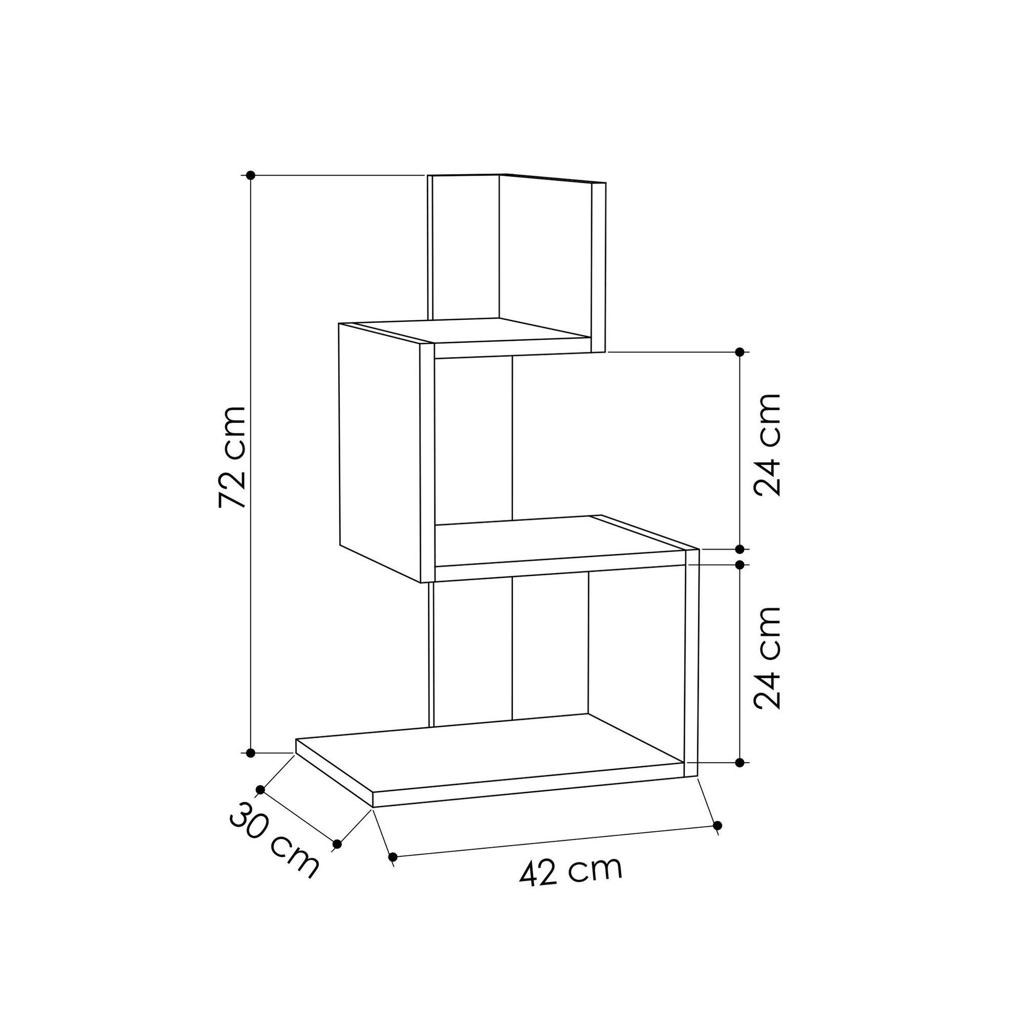 Voir la diapositive 4 : Habitat et Jardin Table d'appoint en bois  rosie  - 42 x 30 x 72 cm - chêne blanc
