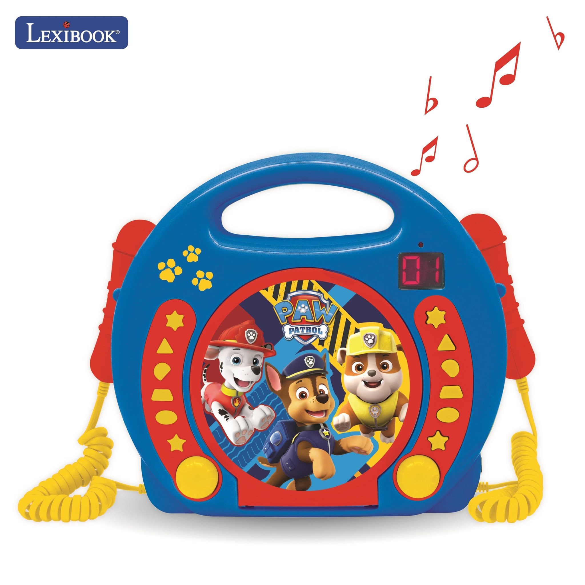Lexibook Lecteur CD portable avec 2 microphones Pat Patrouille