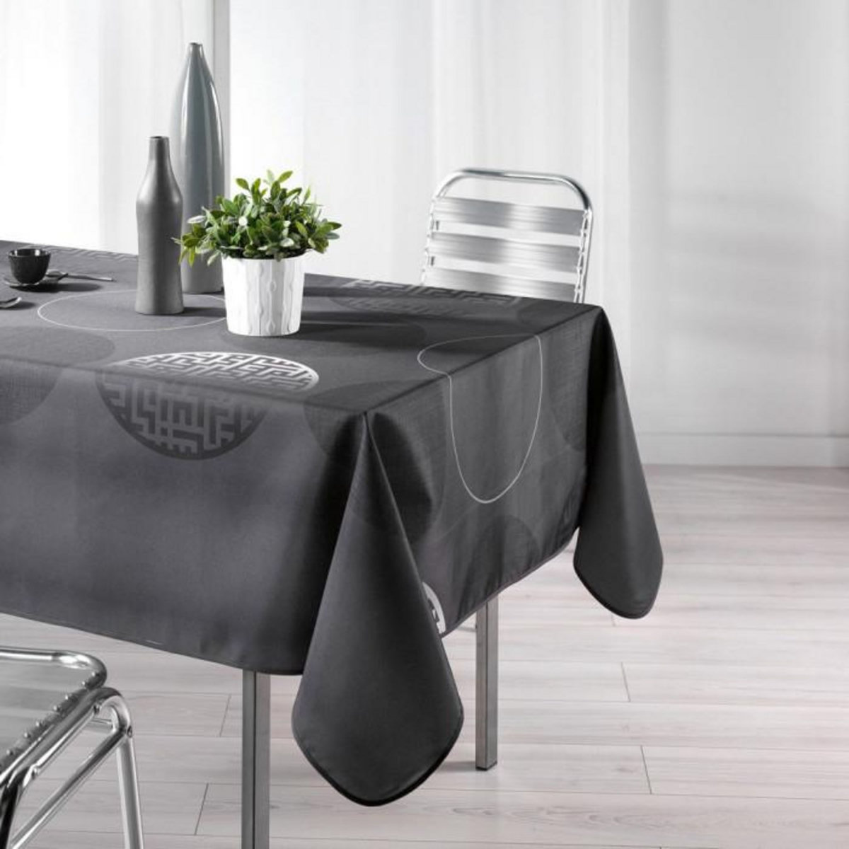 Paris Prix Nappe Antitache  Kosmo  150x240cm Anthracite