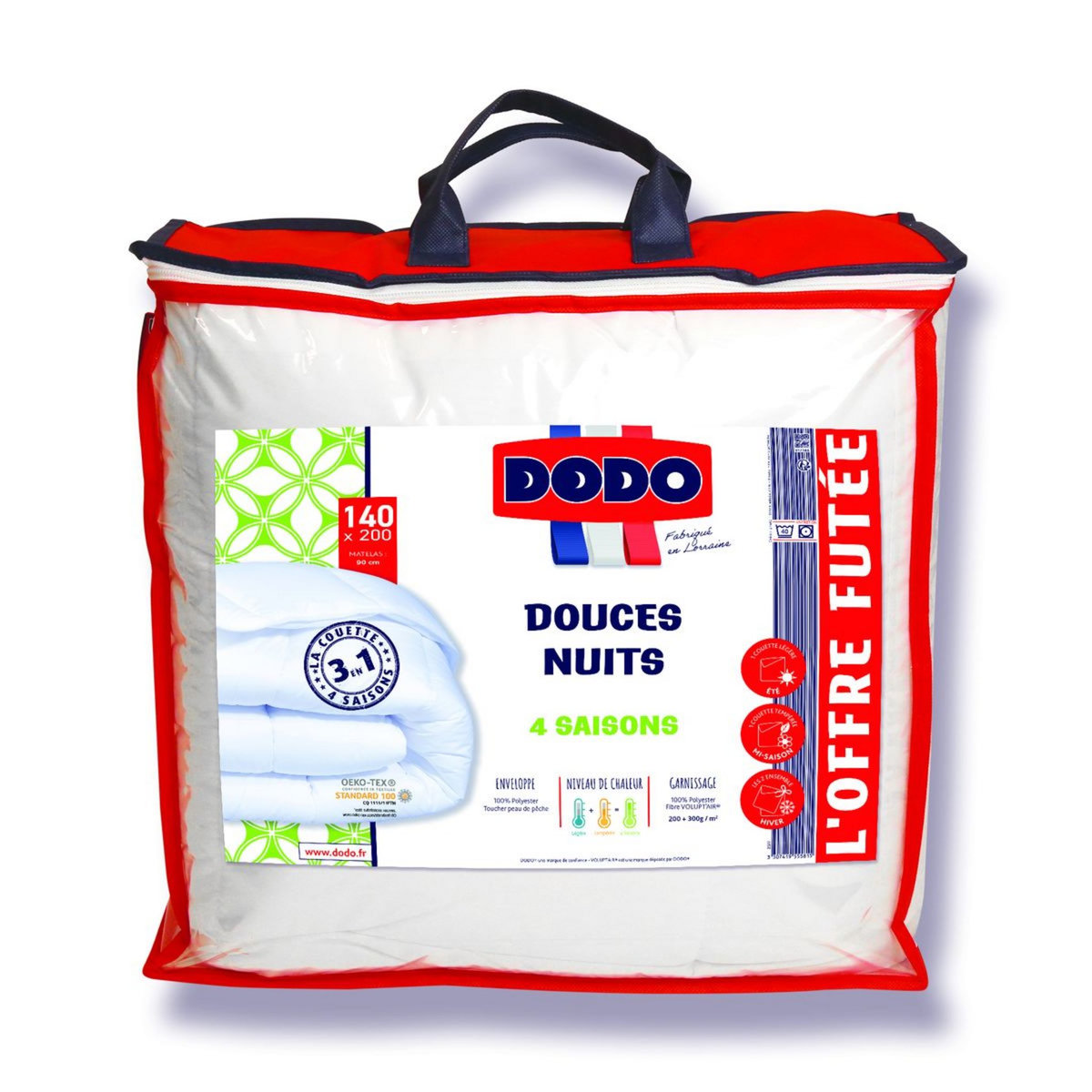 DODO Couette 4 Saisons Douces Nuits 200 g/m² + 300 g/m²