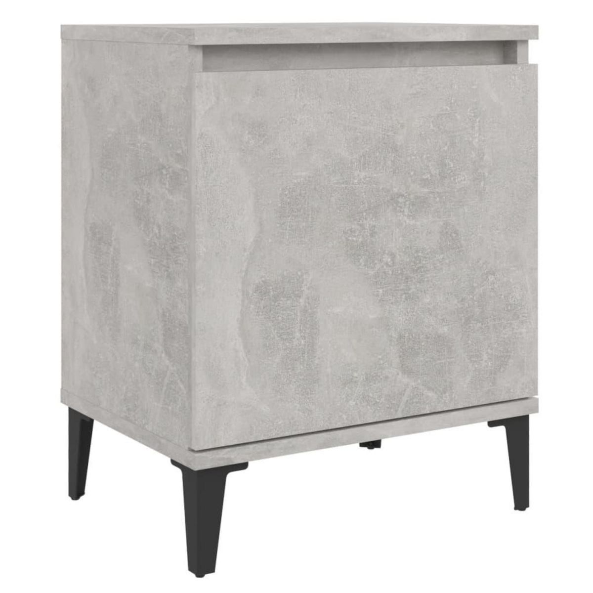 VIDAXL Tables de chevet avec pieds en metal gris beton 40x30x50 cm