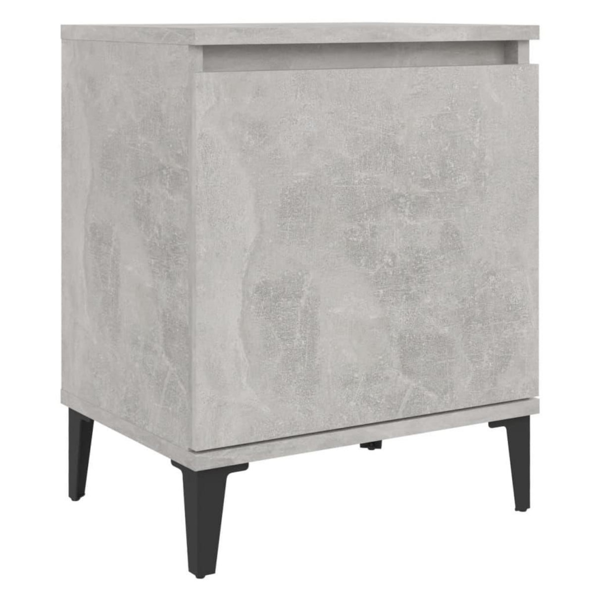 VIDAXL Tables de chevet avec pieds en metal gris beton 40x30x50 cm