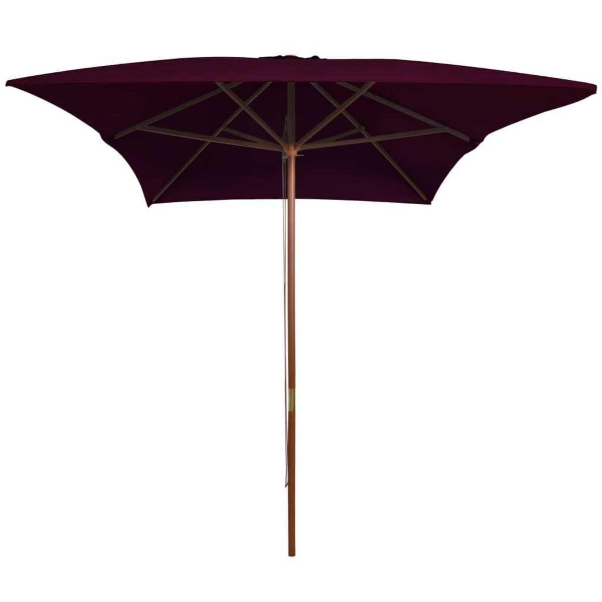VIDAXL Parasol de jardin avec mat en bois rouge bordeaux 200x300 cm