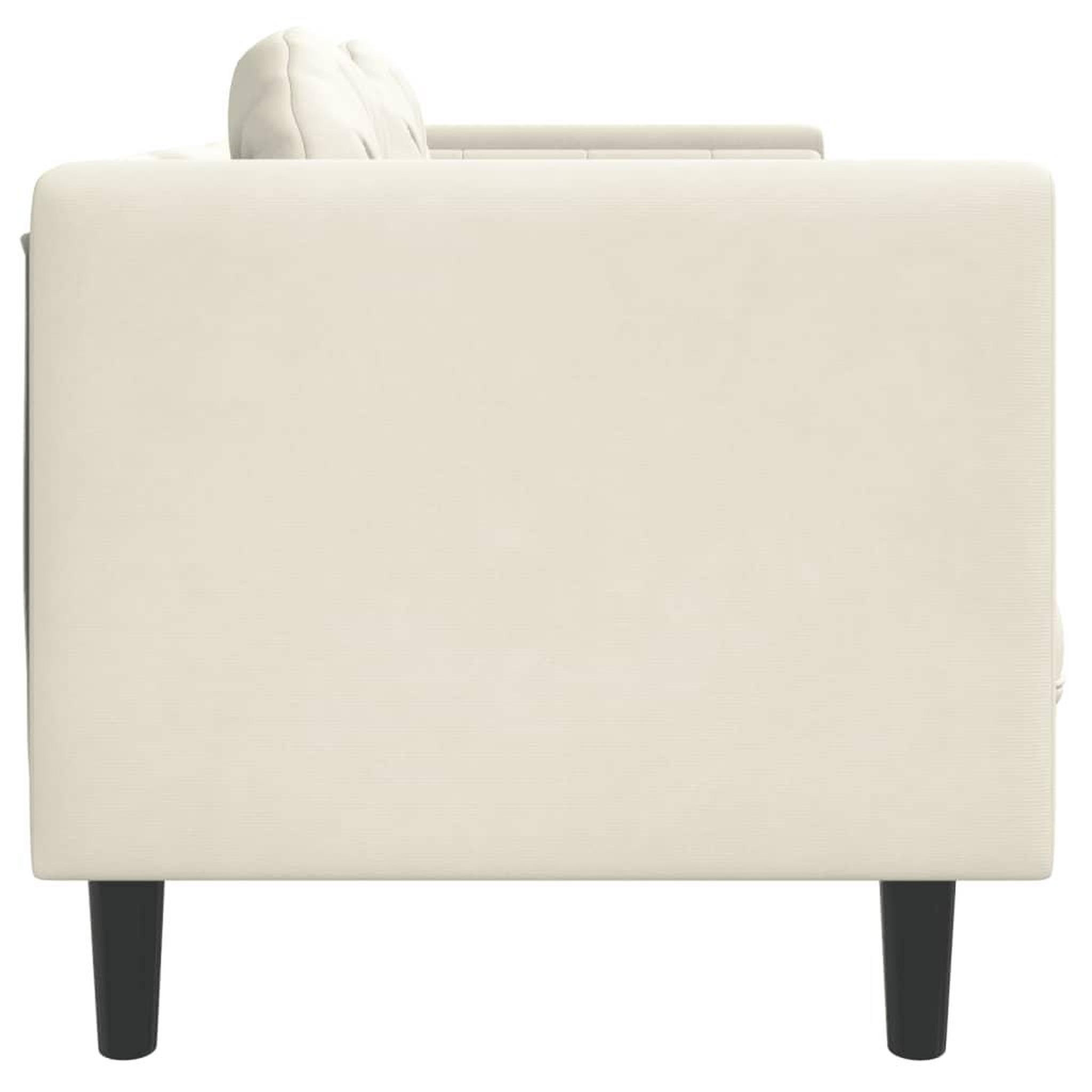 Voir la diapositive 5 : VIDAXL Canape avec coussins 3 places creme velours