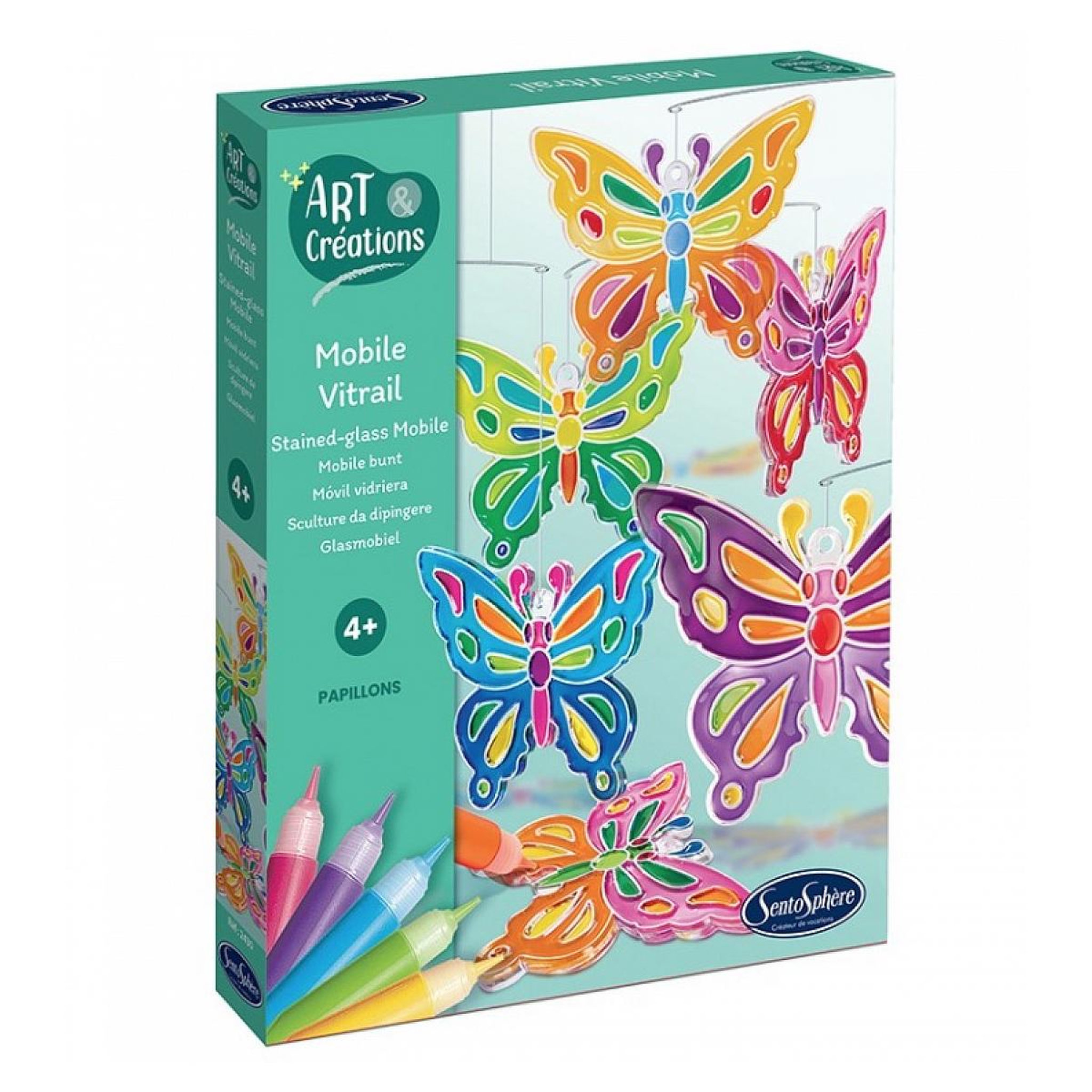 Sentosphere Mobile vitrail - Papillons - Art et creations