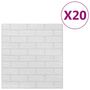 Voir la diapositive 2 : VIDAXL Papier peint 3D autoadhesif Briques 20 pcs Blanc