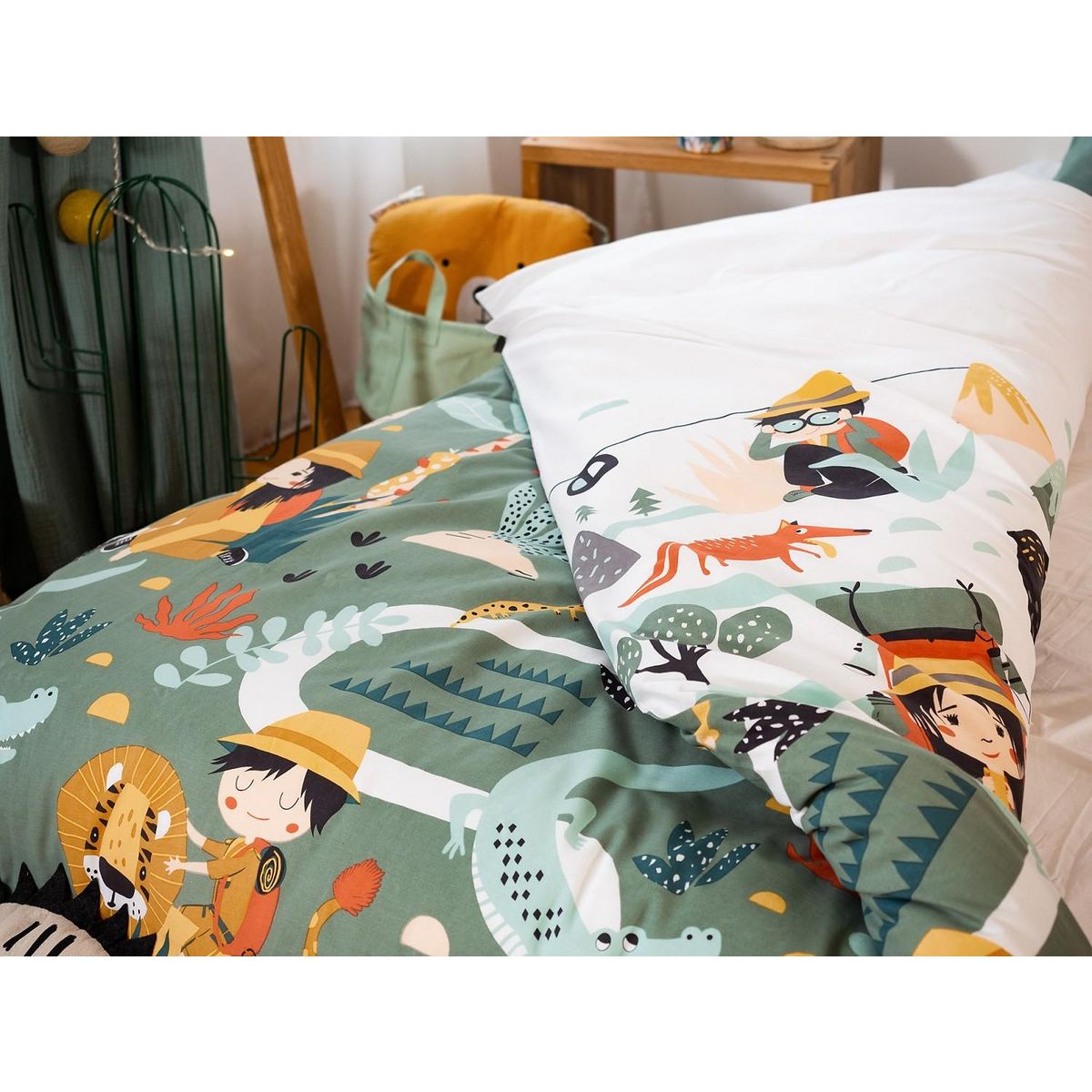 Home collection Parure de couette 2pcs 140x200cm better coton bci made in green promenade bi-histoire