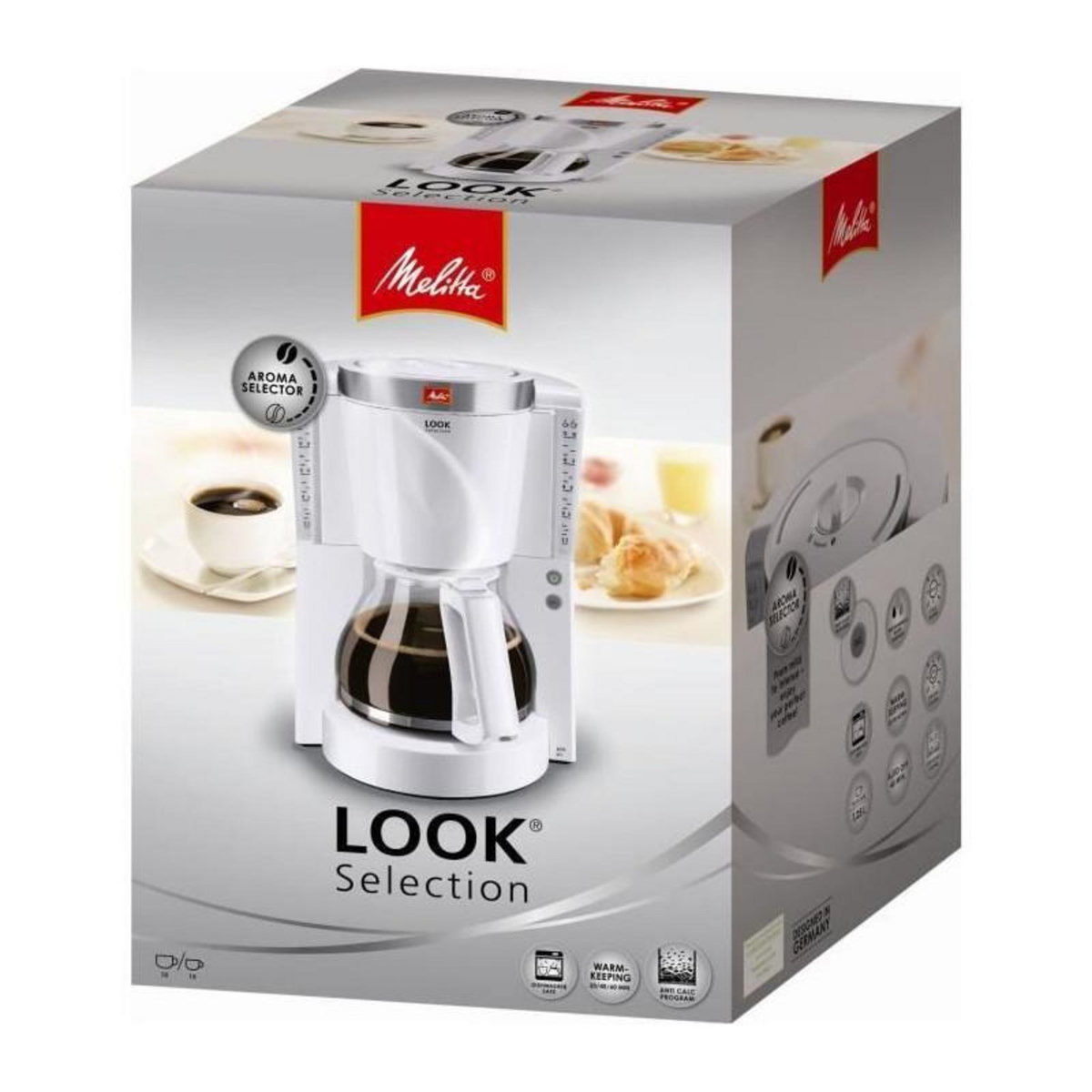 Melitta MELITTA Cafetiere Look IV Selection 1011-03 Blanc/Acier Brosse
