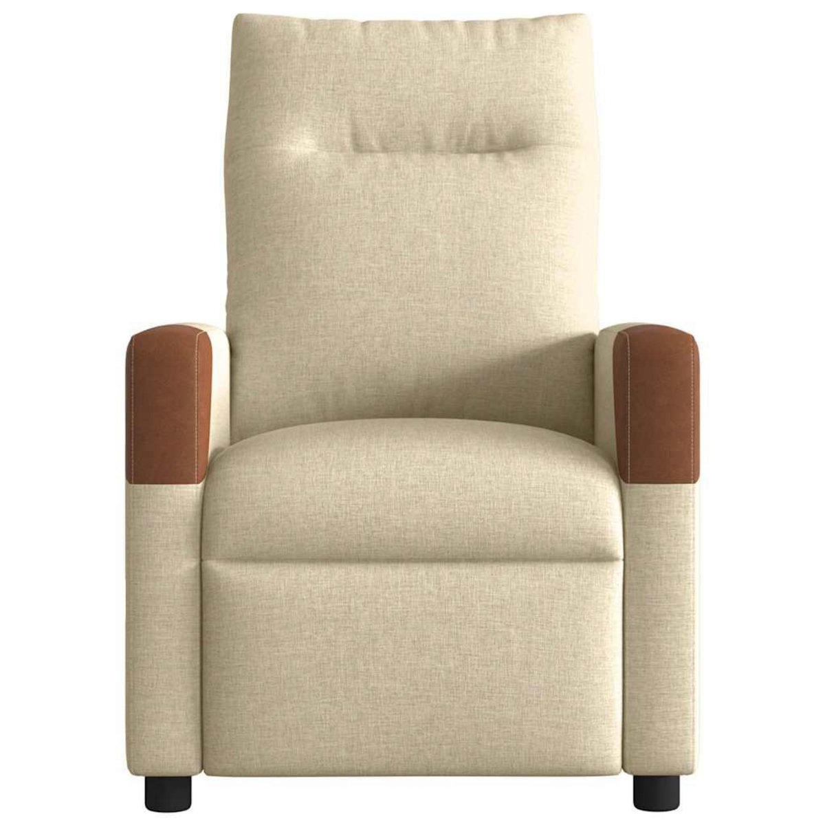 VIDAXL Fauteuil inclinable de massage electrique creme tissu