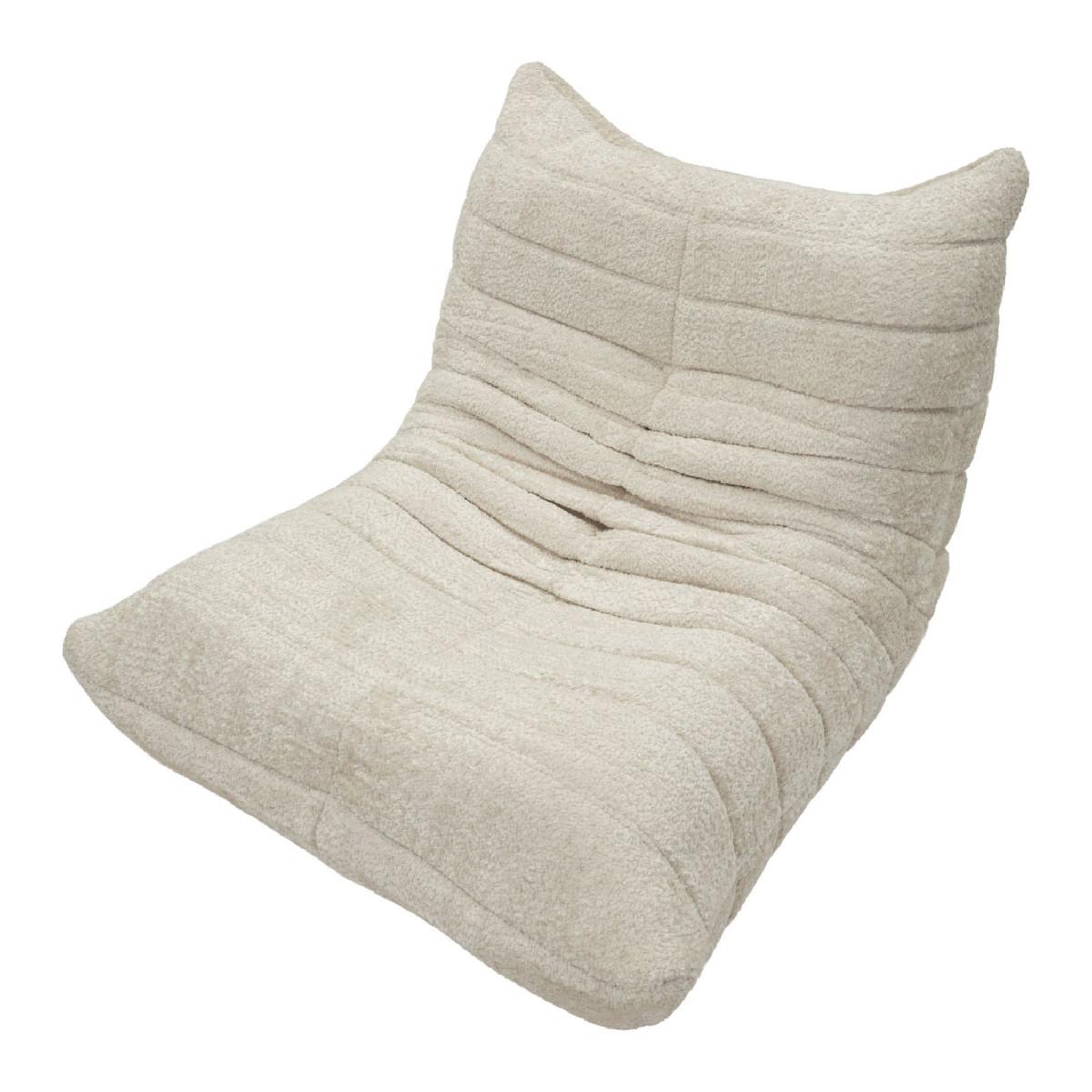Voir la diapositive 4 : Paris Prix Chauffeuse tissu bouclette  mask  103cm blanc