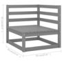 Voir la diapositive 6 : VIDAXL Salon de jardin 11 pcs avec coussins Gris Bois de pin massif