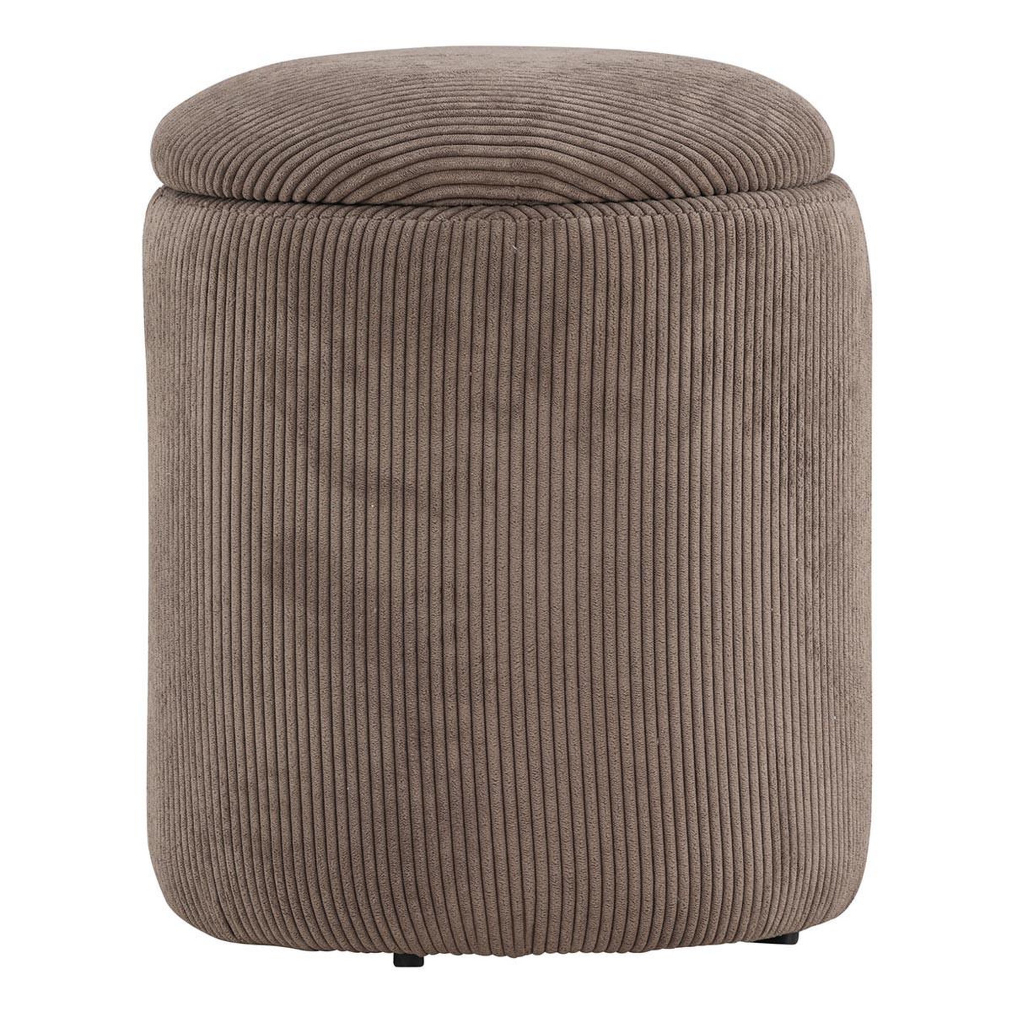 Paris Prix Pouf Coffre en Velours Côtelé  Limpen  40cm Marron