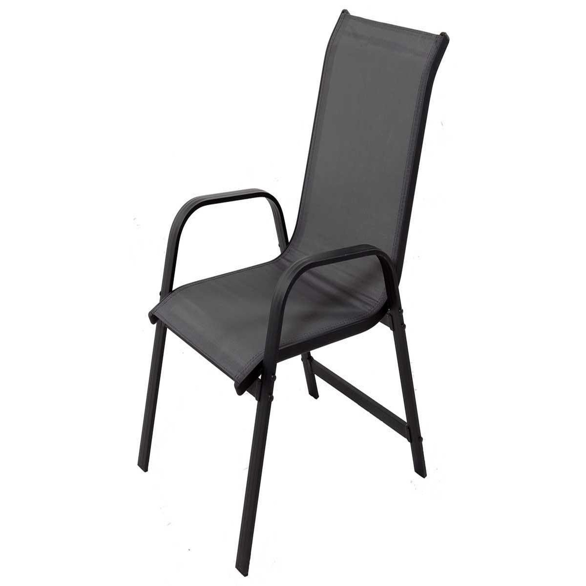 Voir la diapositive 2 : Habitat et Jardin Fauteuil jardin Alu/Textilène  Porto  - Phoenix - Gris foncé - Lot de 2