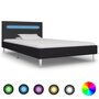 VIDAXL Cadre de lit avec LED Noir Tissu 90 x 200 cm