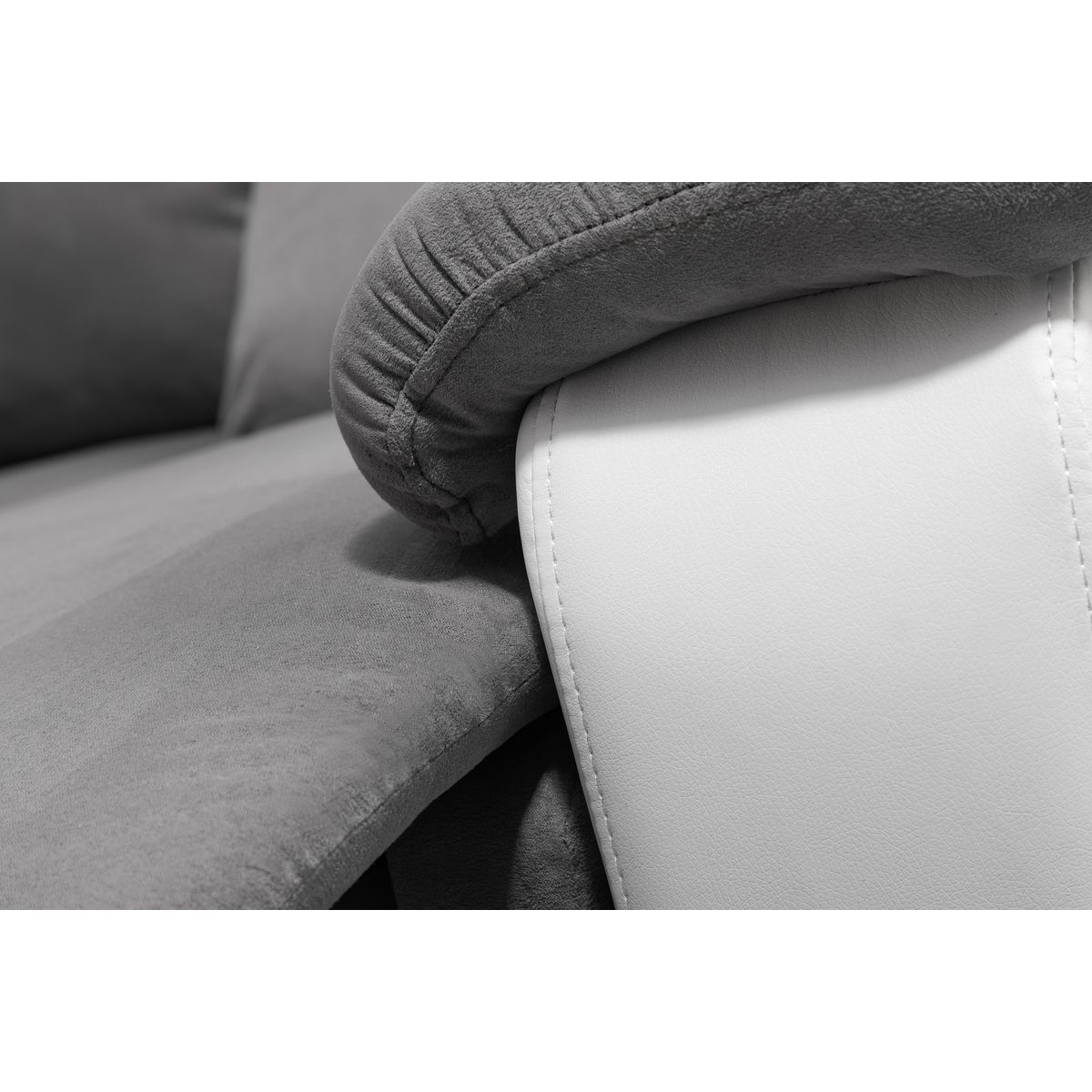 Canapé d'angle relax électrique tissu simili 6 places HELENA