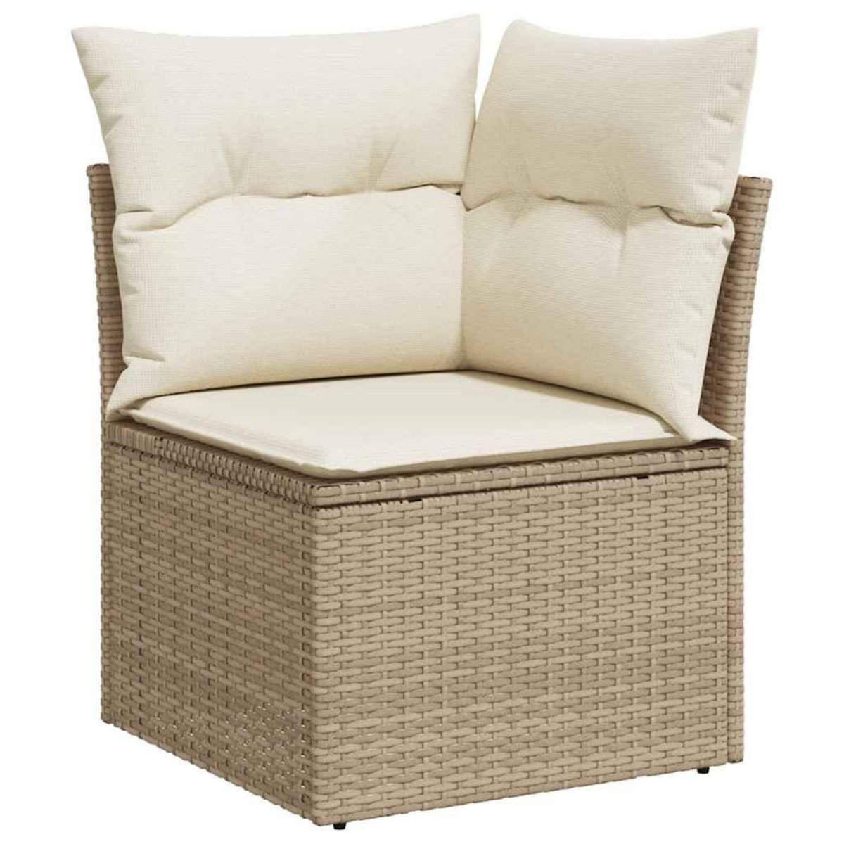 VIDAXL Salon de jardin avec coussins 9 pcs beige resine tressee acacia
