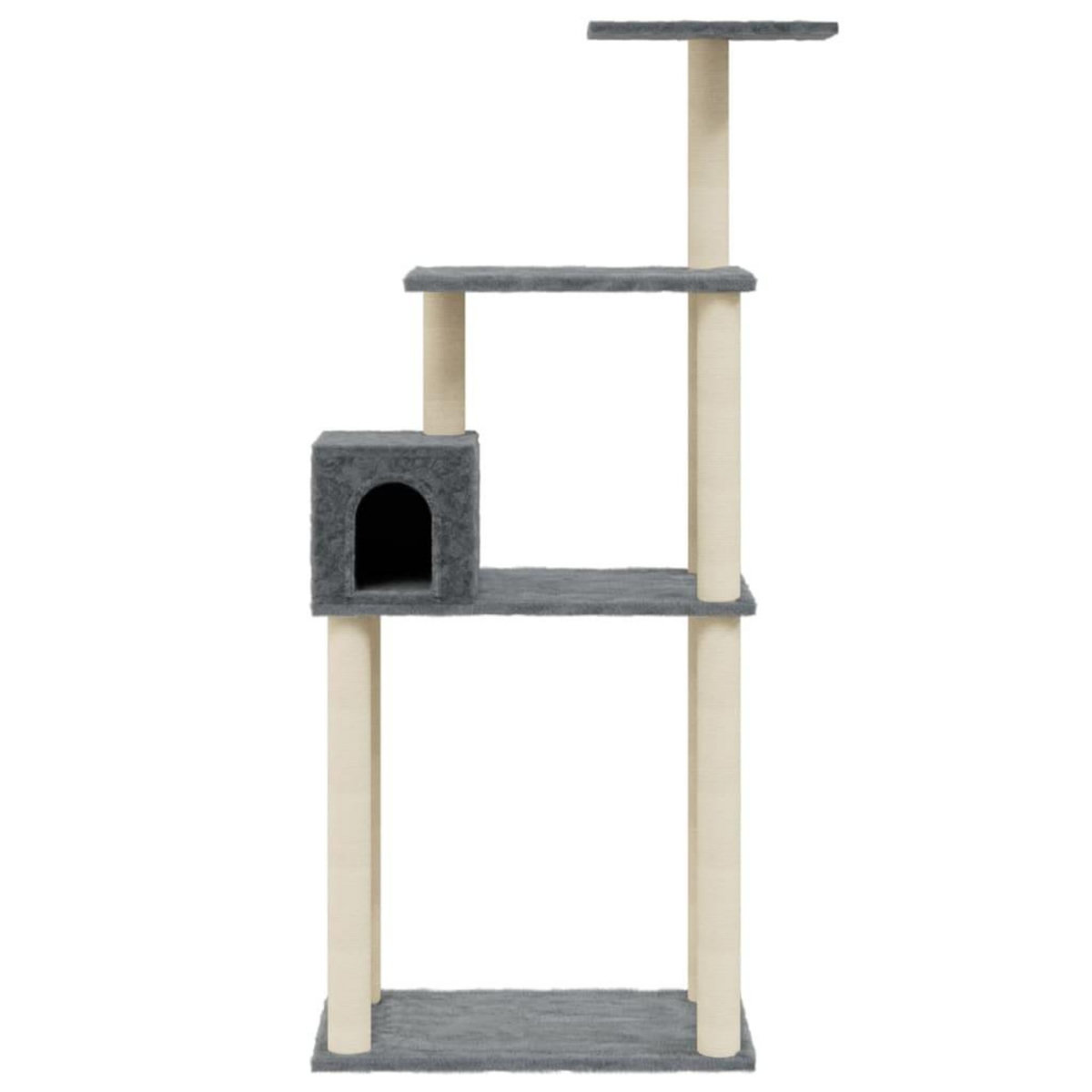 VIDAXL Arbre a chat avec griffoirs en sisal Gris fonce 147 cm
