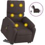 Voir la diapositive 2 : VIDAXL Fauteuil inclinable de massage electrique Marron fonce Tissu