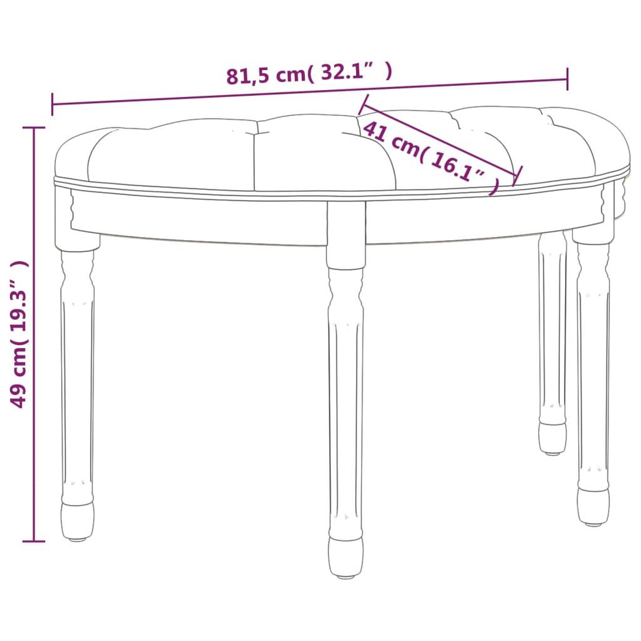 Voir la diapositive 6 : VIDAXL Banc Gris fonce 81,5x41x49 cm Velours