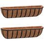 Voir la diapositive 2 : VIDAXL Jardinieres murales 2 pcs en coco noir 76x21x16 cm acier