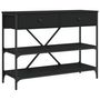 Voir la diapositive 2 : VIDAXL Table console avec tiroirs et étagères noir bois d ingénierie