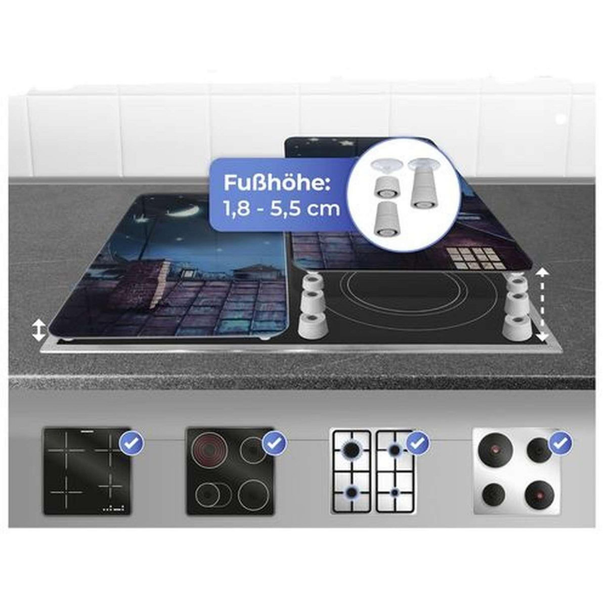 Wenko 2 Couvre-plaques universel - 30 x 52 cm