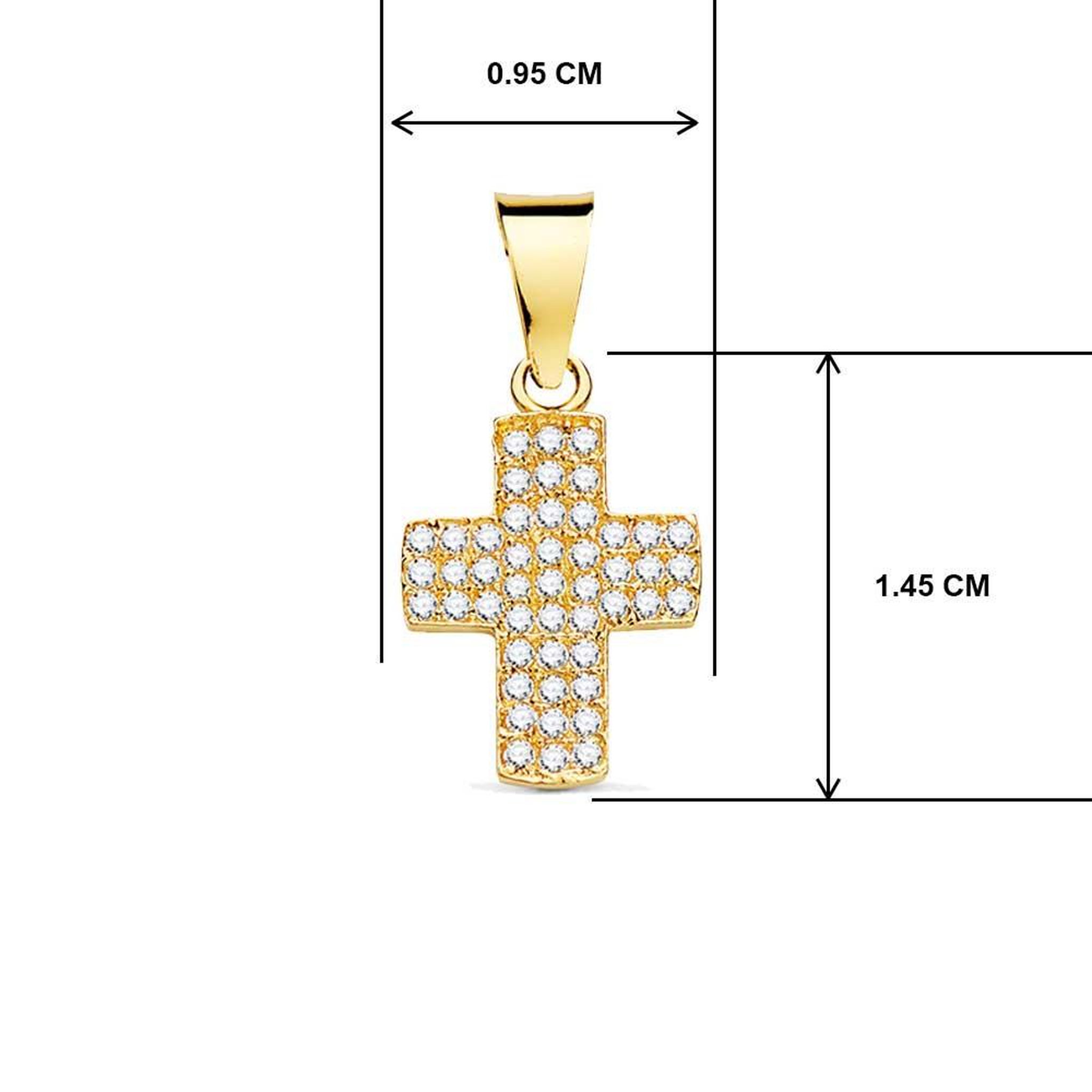 Voir la diapositive 2 : L'ATELIER D'AZUR Collier - Médaille Croix Or 18 Carats 750/000 Jaune et Zirconiums - Chaine Dorée