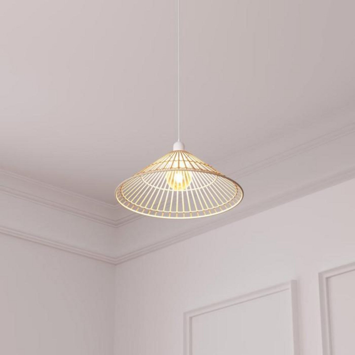 ATMOSPHERA Lampe Suspension en Bambou  Mahé  36cm Naturel
