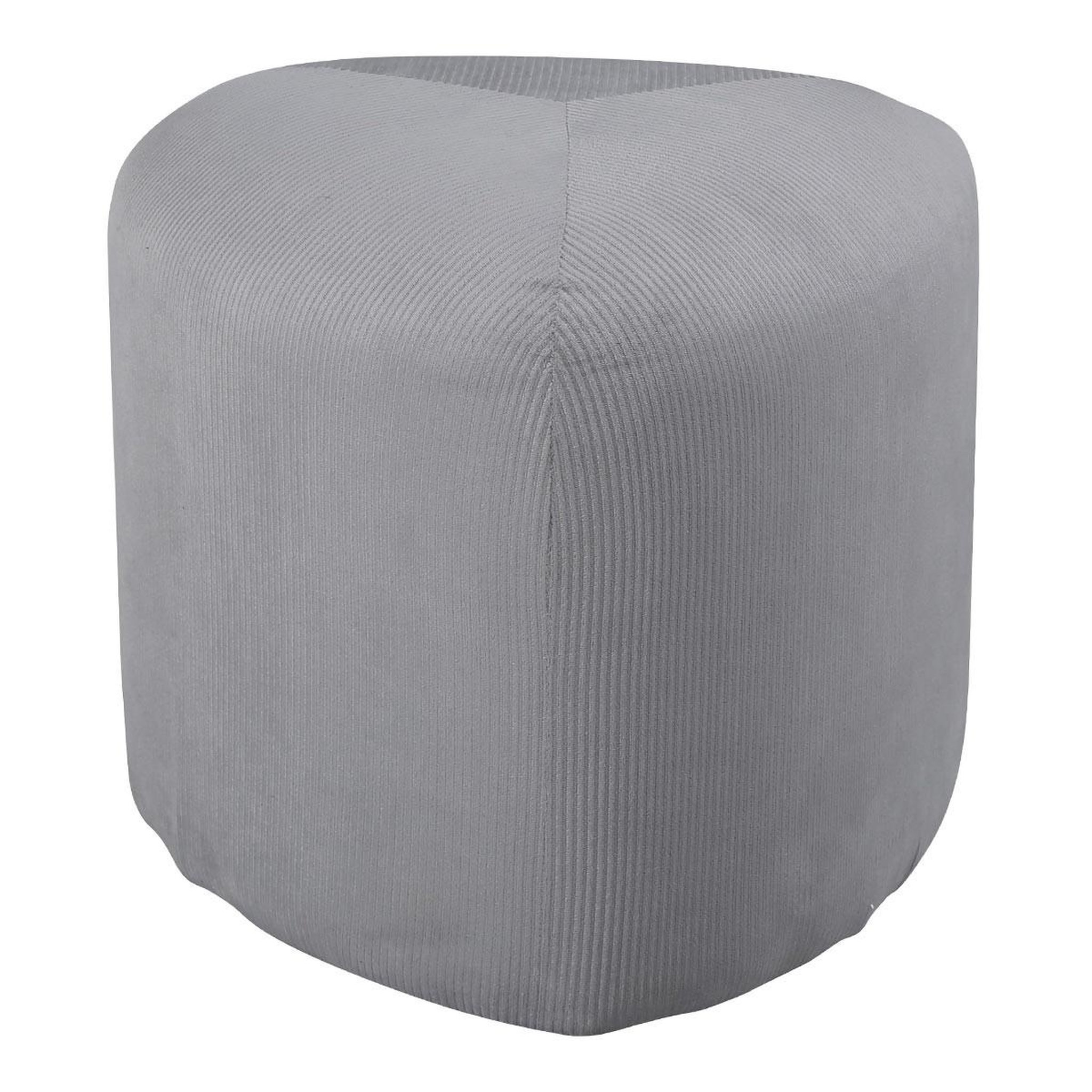 Paris Prix Pouf en velours côtelé  peg  46cm gris