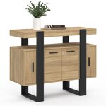 ID MARKET Buffet 100 cm PHOENIX 4 portes bois et noir