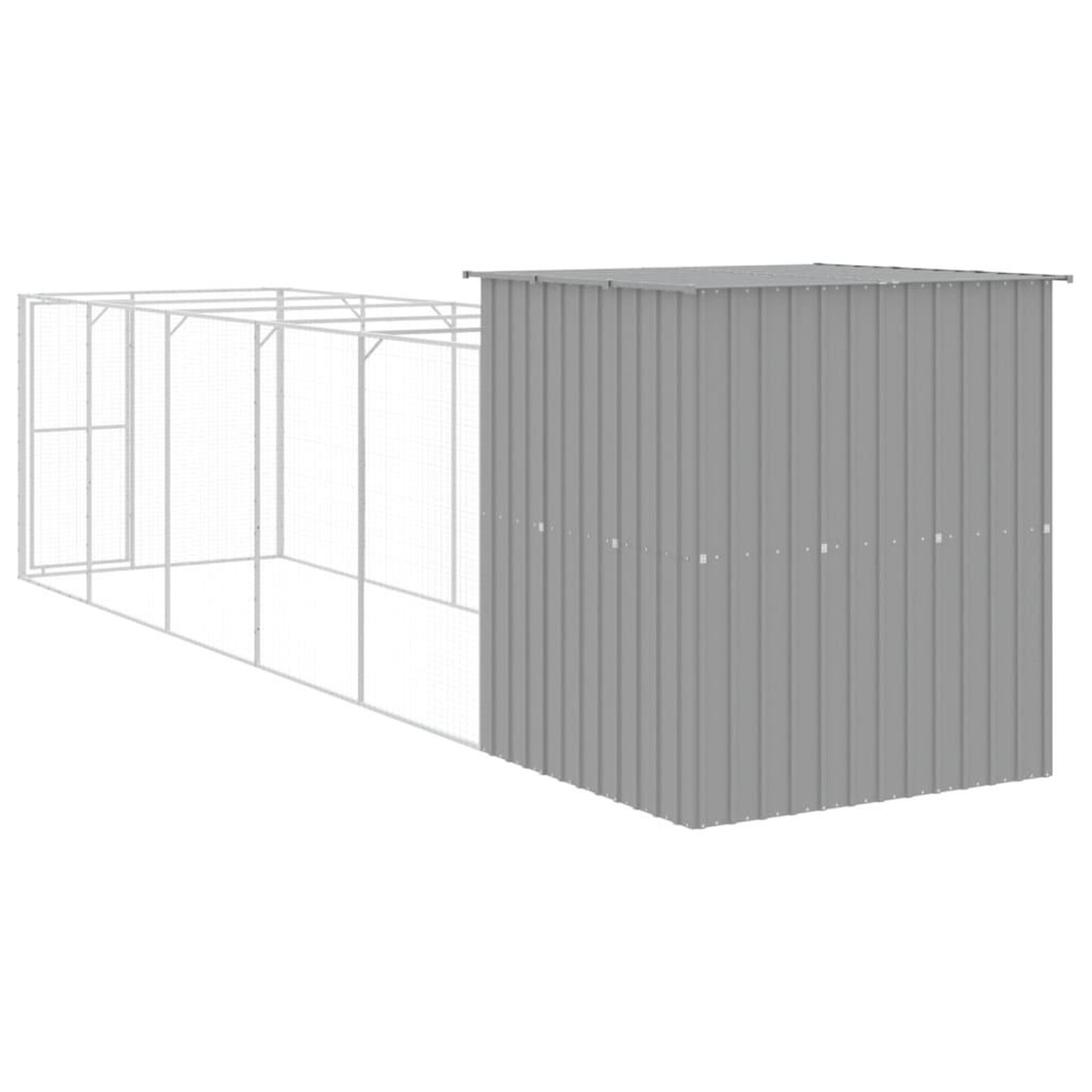 Voir la diapositive 5 : VIDAXL Niche pour chien avec cour gris clair 165x659x181 cm