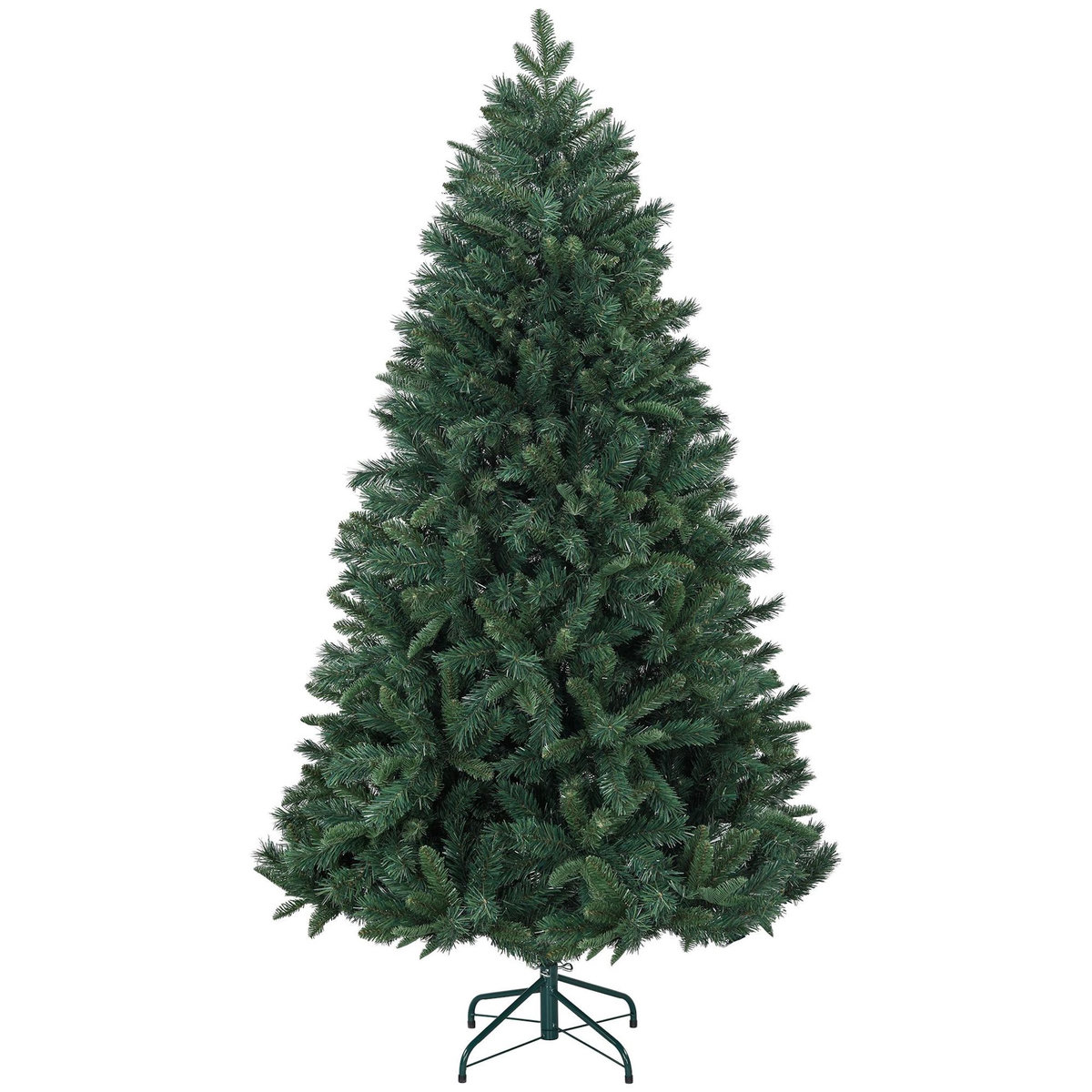 HOMCOM Sapin de Noël artificiel H.180 cm 1061 branches épines grand réalisme métal PVC PE vert