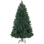 HOMCOM Sapin de Noël artificiel H.180 cm 1061 branches épines grand réalisme métal PVC PE vert