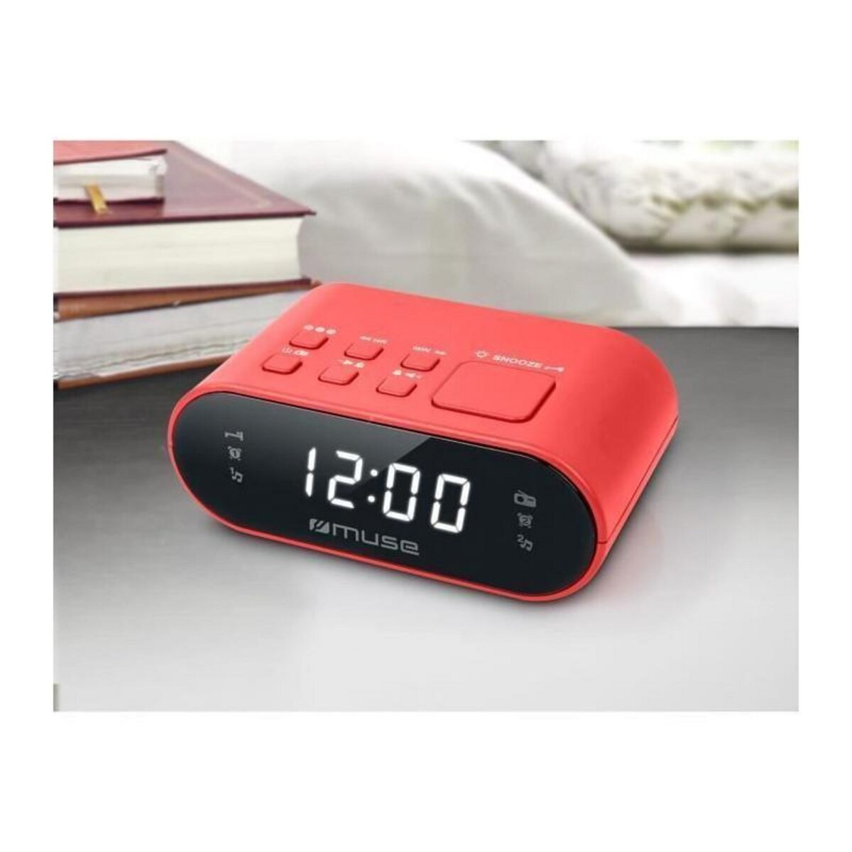 Muse MUSE M-10 RED Radio reveil - horloge 24h - 20 stations - Rouge