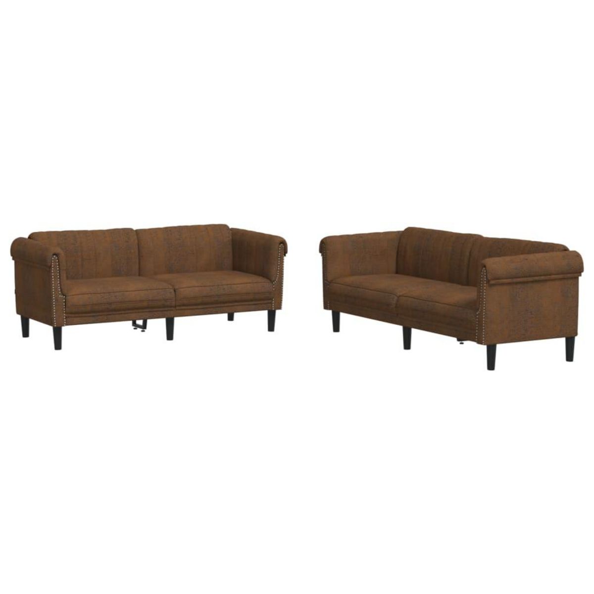 VIDAXL Ensemble de canapes 2 pcs marron velours