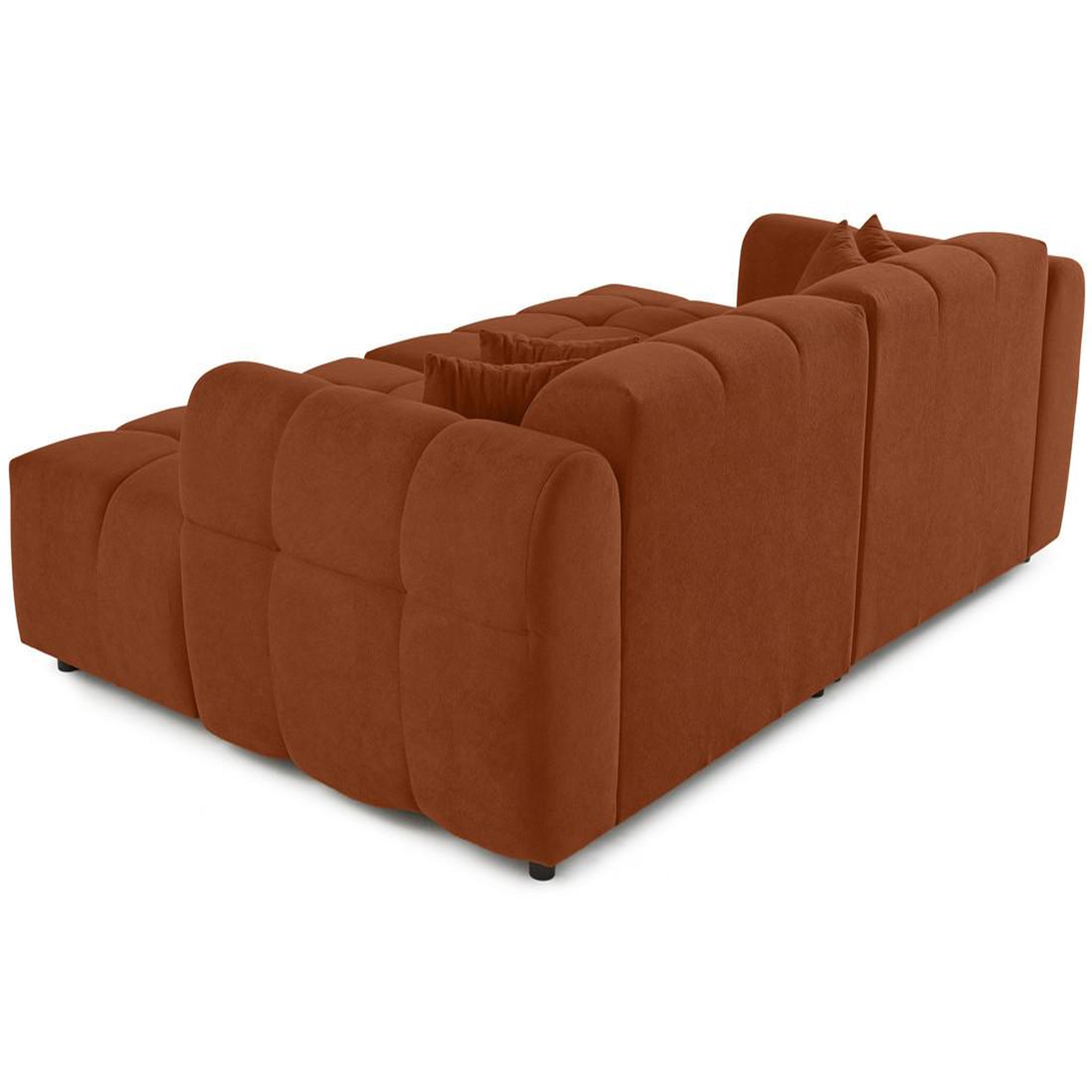 Voir la diapositive 5 : BEST MOBILIER Ray - canapé droit 4 places avec double méridienne - assise profonde - en tissu texturé