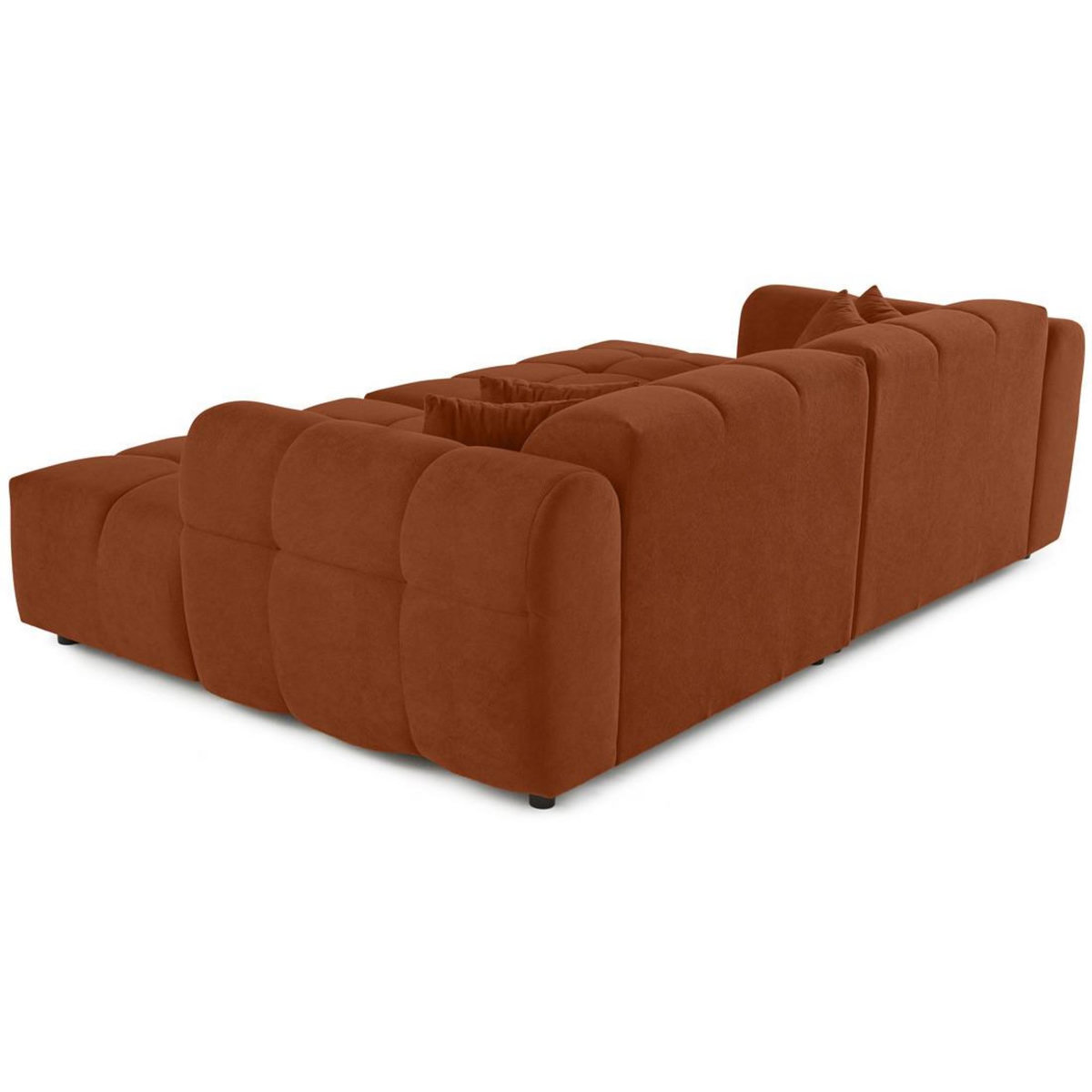 LISA DESIGN Ray - canapé droit 4 places avec double méridienne - assise profonde - en tissu texturé